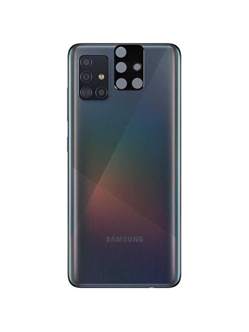Coverzone Samsung Galaxy A51 Tam Kaplayan Z-Panoply 3D Kamera Lens Koruyucu Siyah