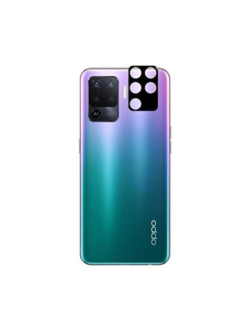 Coverzone Oppo Reno 5 Lite Tam Kaplayan Z-Panoply 3D Kamera Lens Koruyucu Siyah