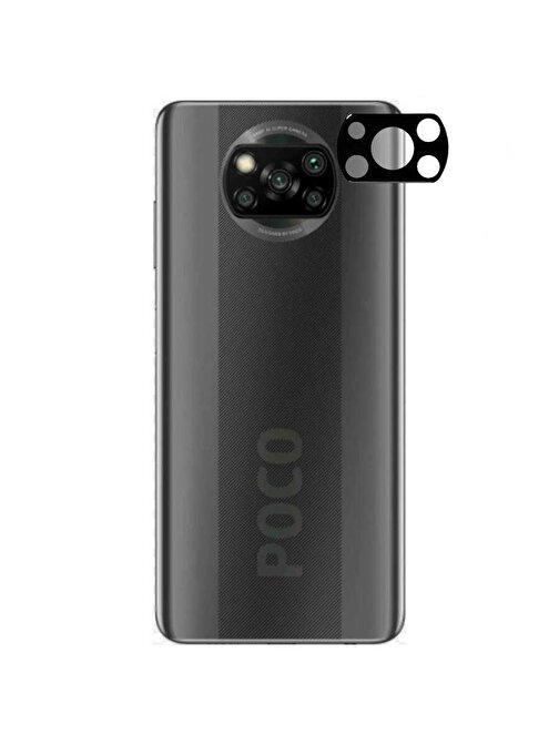 Coverzone Xiaomi Poco X3 Tam Kaplayan Z-Panoply 3D Kamera Lens Koruyucu Siyah