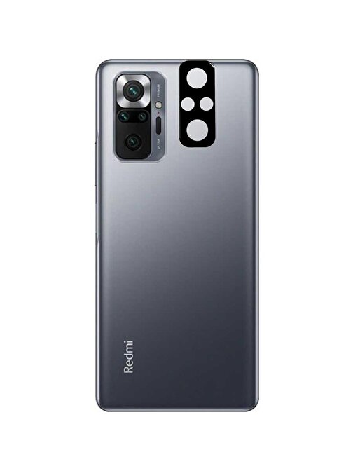 Coverzone Xiaomi Redmi Note 10 Pro Tam Kaplayan Z-Panoply 3D Kamera Lens Koruyucu Siyah