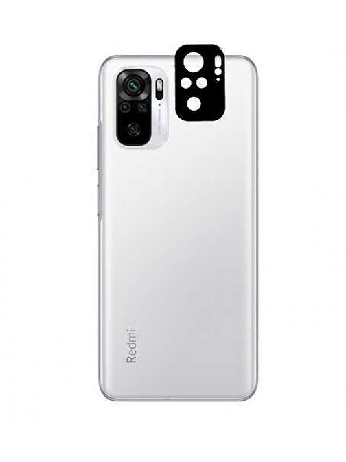Coverzone Xiaomi Redmi Note 10S Tam Kaplayan Z-Panoply 3D Kamera Lens Koruyucu Siyah