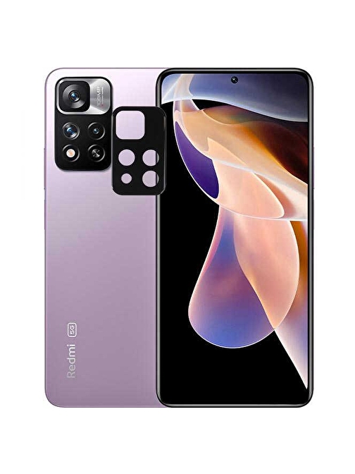 Coverzone Xiaomi Redmi Note 11 Pro Plus 5G Tam Kaplayan Z-Panoply 3D Kamera Lens Koruyucu Siyah