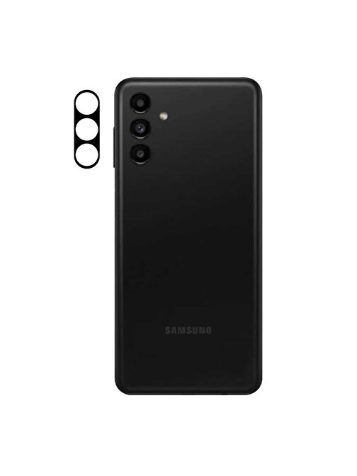 Coverzone Samsung Galaxy A13 5G Tam Kaplayan Z-Panoply 3D Kamera Lens Koruyucu Siyah