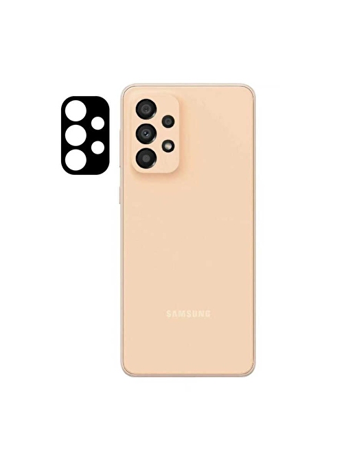 Coverzone Samsung Galaxy A33 5G Tam Kaplayan Z-Panoply 3D Kamera Lens Koruyucu Siyah