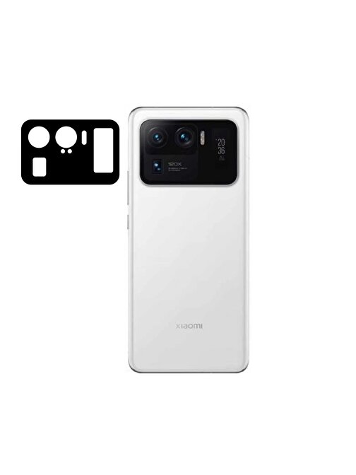 Coverzone Xiaomi Mi 11 Ultra Tam Kaplayan Z-Panoply 3D Kamera Lens Koruyucu Siyah