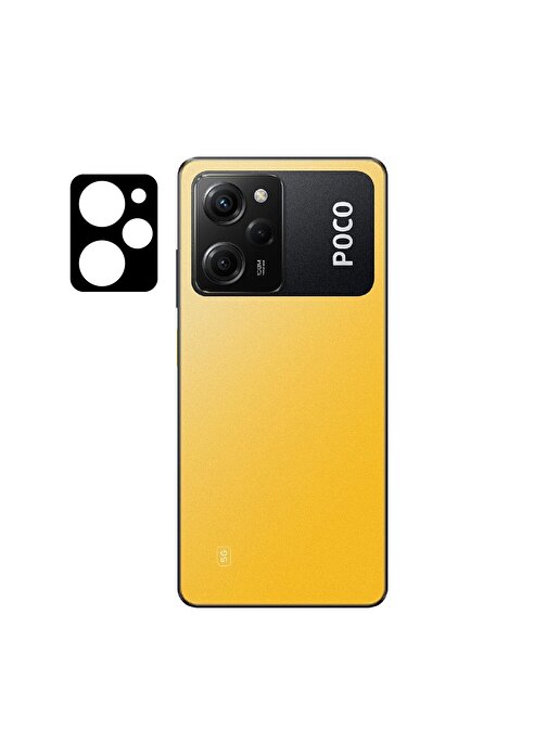 Coverzone Xiaomi Poco X5 Pro Tam Kaplayan Z-Panoply 3D Kamera Lens Koruyucu Siyah