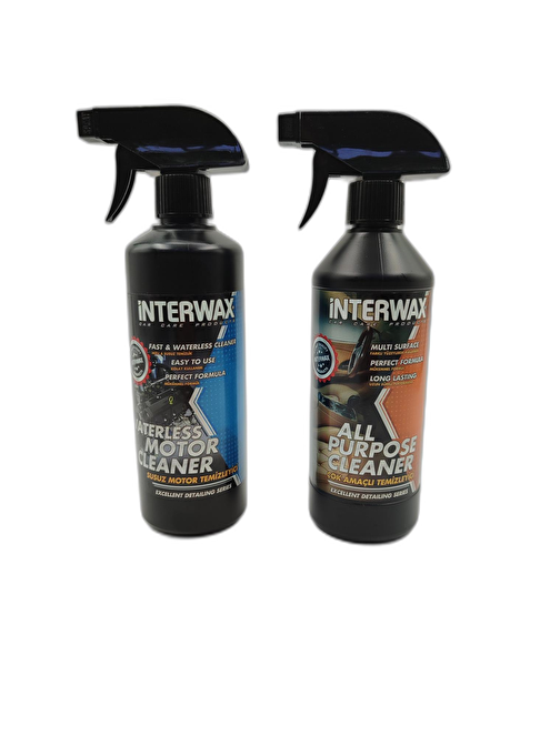 İnterwax 2'Li Set Susuz Motor Temi̇zleyi̇ci̇ 500 Ml & Çok Amaçli Döşeme Temi̇zleyi̇ci̇ 500 Ml