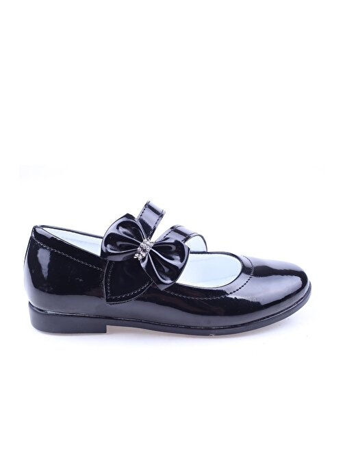 Walkenzo Ortaç 2082 Kız Çocuk Balerin Fiyonk Cırtlı Rugan Babet Ayakkabı