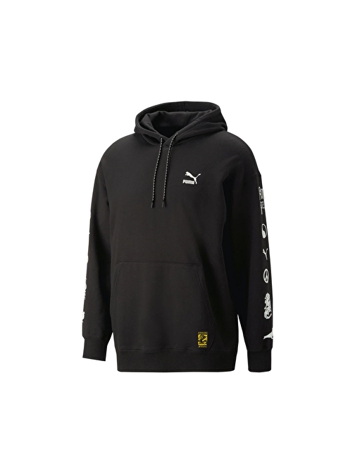 Puma X Staple Graphic Hoodie Erkek Günlük Sweatshirts 53982501 Siyah S