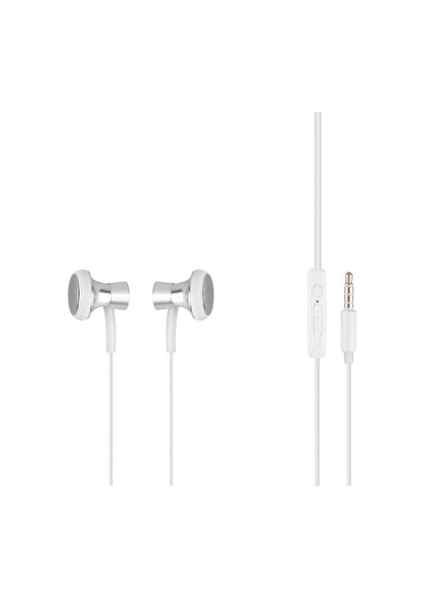 Mf Product 0153 Mikrofonlu Kablolu Kulak İçi Kulaklık Beyaz