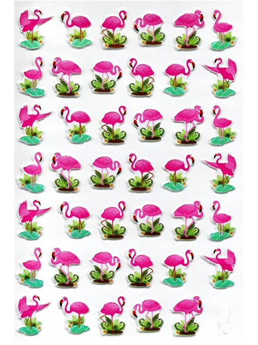 Sticker Kabartmalı A4 boyutunda Stiker Defter, planlayıcı etiket - (Lim230) - Flamingo