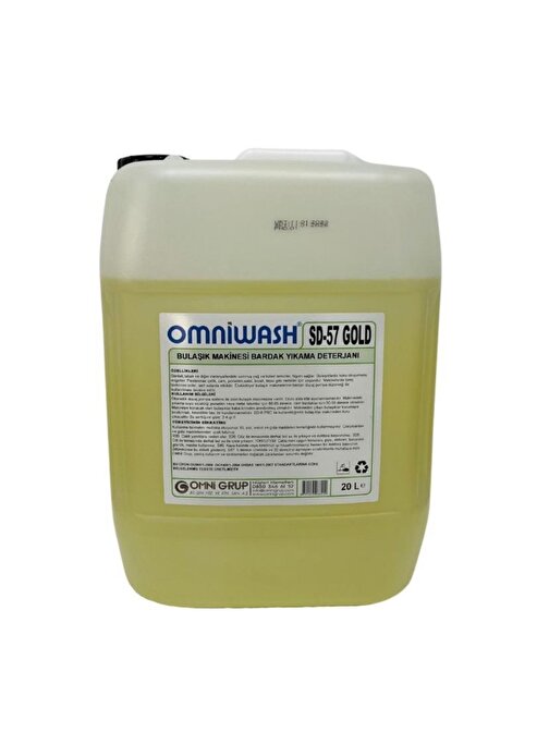 Omniwash Sd-57 Gold Endüstriyel Sıvı Bulaşık Makine Yıkama Deterjanı 20 lt