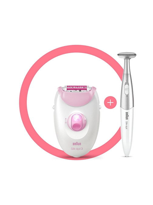 Braun Silk-épil 3 3321 Epilatör  + Bikini Trimmer