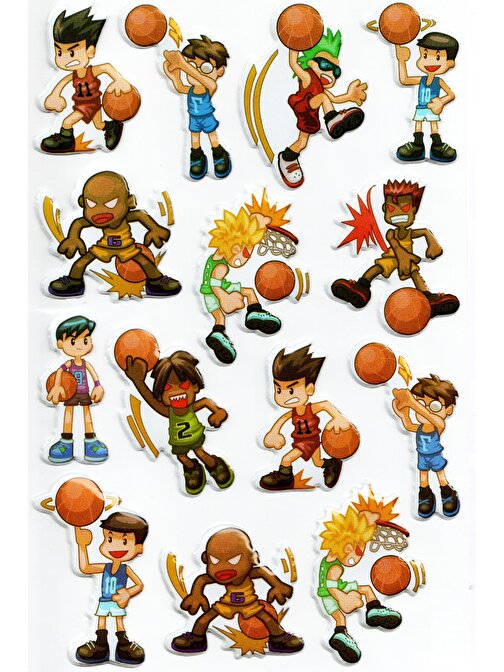 Sticker Kabartmalı A4 boyutunda Stiker Defter, planlayıcı etiket (Lim247) - Basketbol