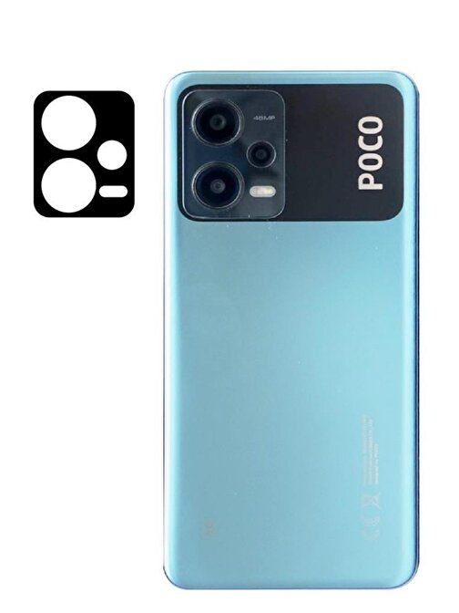 Musal Xiaomi Poco X5 5G 3D Kamera Lens Koruyucu Siyah