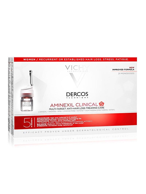 Vichy Dercos Aminexil Clinical 5 Kadın Saç Dökülmesine Karşı Serum 21X6 ml