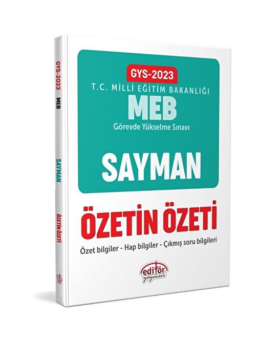 2023 Milli Eğitim Bakanlığı Gys Sayman Özetin Özeti Editör Yayınları
