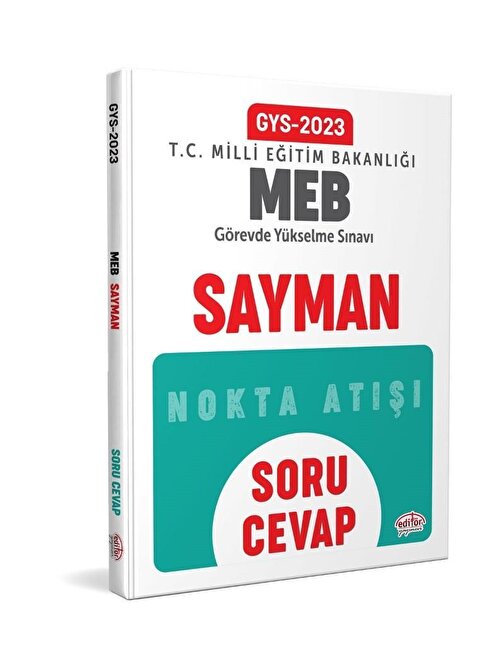 2023 Milli Eğitim Bakanlığı Gys Sayman Soru Cevap Editör Yayınları