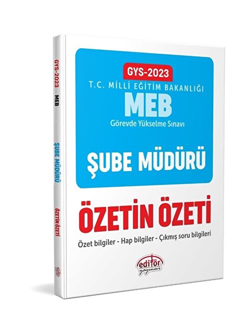 2023 Milli Eğitim Bakanlığı Gys Şube Müdürü Özetin Özeti Editör Yayınları
