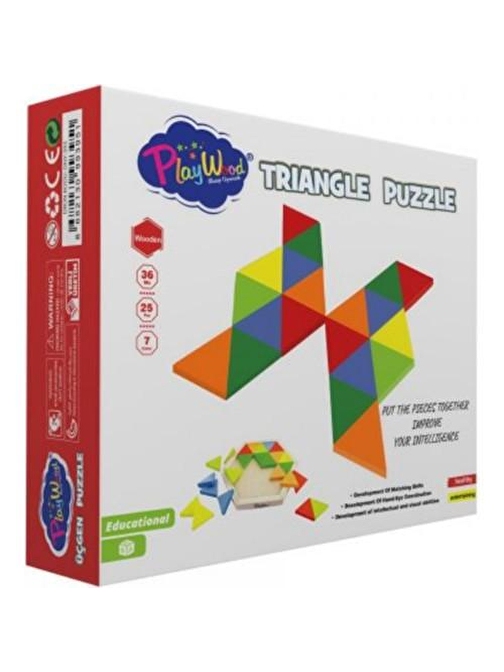 Onyıl Oyuncak Pw Kutuda Ahşap Üçgen Puzzle 24 Parça Ony-395