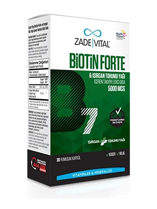 Zade Vital Biotin Forte 5000 Mcg 30 Kapsül