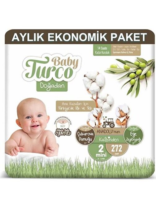 Baby Turco 3 - 6 kg 2 Numara Bebek Bezi 272 Adet