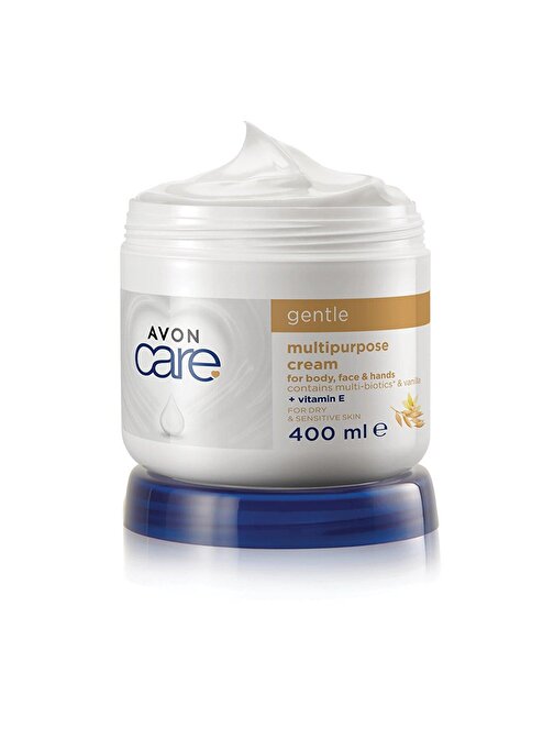 Avon Care Gentle Multi-Biotics & Vanilya Içeren E Vitaminli Kuru Ciltler İçin Çok Amaçlı Krem 400 ml