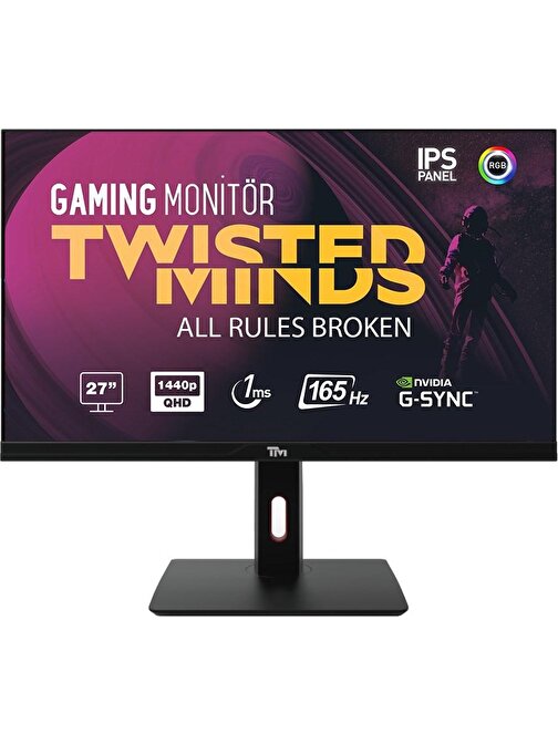 Twisted Minds TM272QE 165 Hz 1 ms 27 inç IPS HDMI Dp Adaptive Sync 1920x1080 IPS Çerçevesiz Gaming Monitör