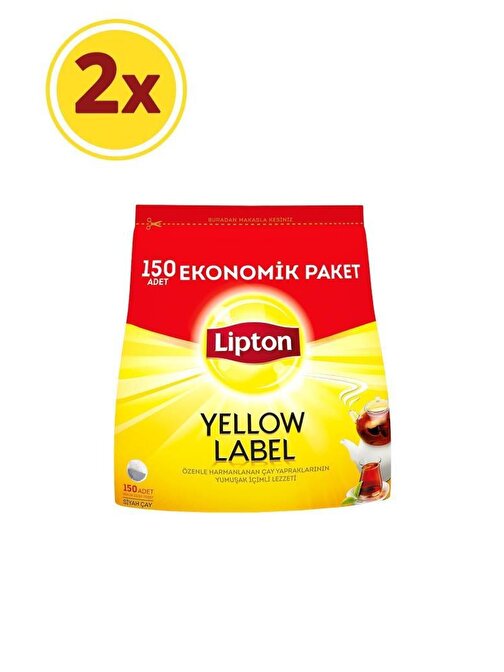 Lipton Yellow Label Demlik Poşet Çay 150'li x 2 Adet