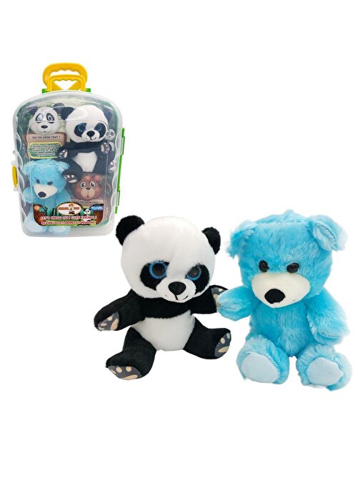 Asya Oyuncak 2'Li Peluş Bavulda Cese-10040 Panda & Ayı