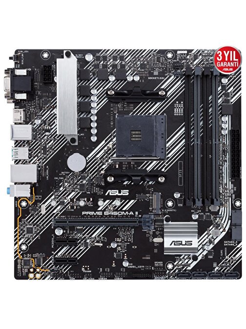 Asus Prime B450M-K II AM4 DDR4 4400 mhz mATX Masaüstü Bilgisayar AMD Uyumlu Anakart