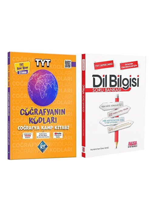 Akm Kitap Kr Akademi TYT Coğrafya Kamp Kitabı ve AKM Dil Bilgisi Soru Bankası Seti 2 Kitap