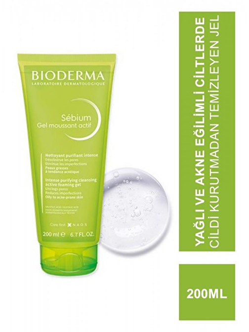 Bioderma Sebium Foaming Gel Actif 200 ml Yüz Temizleme Jeli