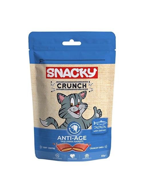 Snacky Kedi Crunch Ödül Anti-Age Somonlu 10'lu