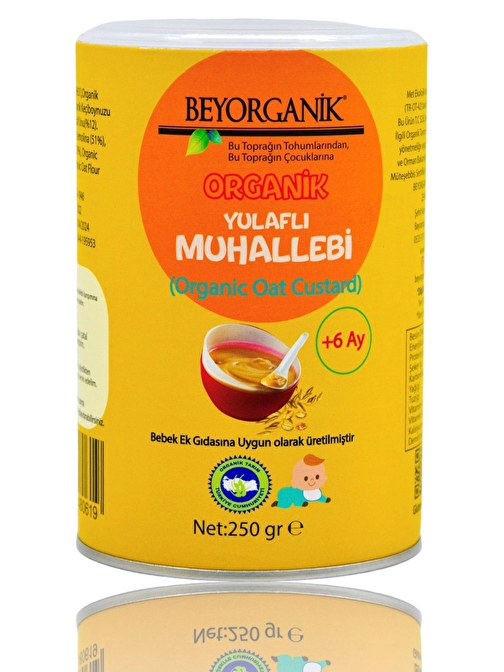 Beyorganik Bebek Ek Gıdası Organik Keçiboynuzlu Yulaflı Muhallebi +6 Ay 250gr