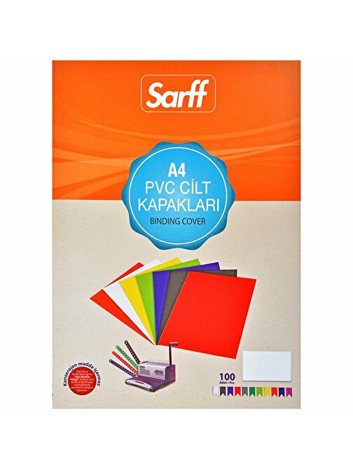 Sarff PVC Opak A4 Cilt Kapağı Beyaz 100 Adet