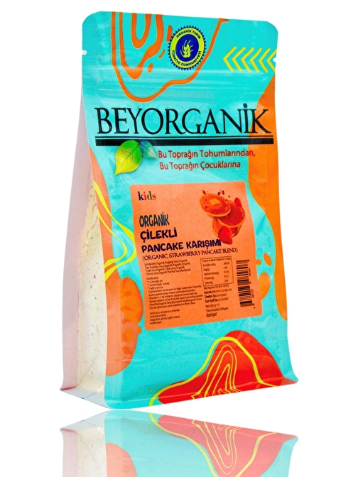 Beyorganik Organik Çilekli Pancake Karışımı 200gr Hurma Şekeri İle Tatlandırılmıştır Bebek Ek Gıdası