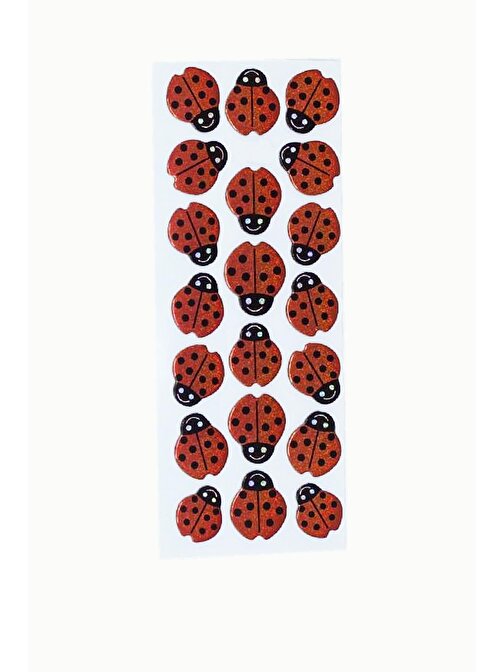 Sticker Kabartmalı Stiker Defter, Planlayıcı Etiket Uğur Böceği (cb256) 16x7 cm