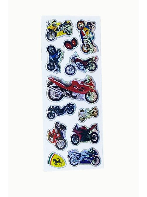 Sticker Kabartmalı Stiker Defter, Planlayıcı Etiket Motosiklet Motor (cb306) 16x7 cm