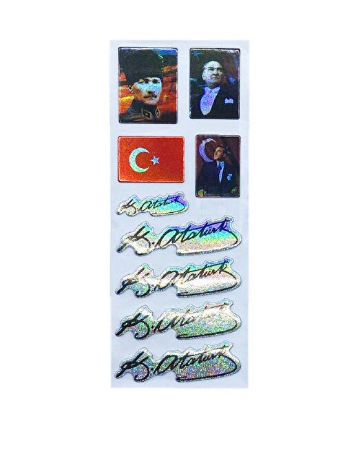 Sticker Kabartmalı Stiker Defter, Planlayıcı Etiket Atatürk İmza (cb346) 16x7 cm