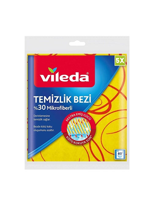 Vileda Tüm Yüzeylerde Mikrofiber Temizlik Bezi Renkli 5'li