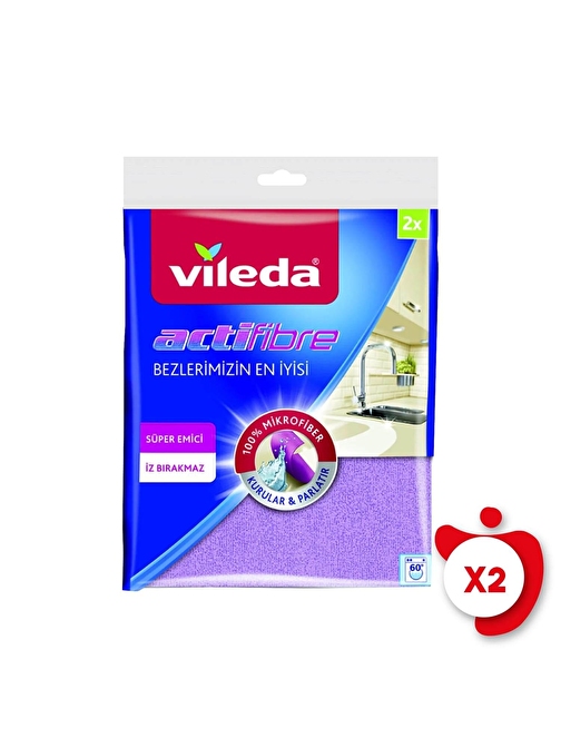 Vileda Tüm Yüzeylerde Mikrofiber Temizlik Bezi Renkli 2’li 2 Paket