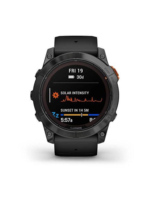 Garmin Fenix 7X Pro Solar Android - iOS Uyumlu Siyah Kordonlu Akıllı Saat