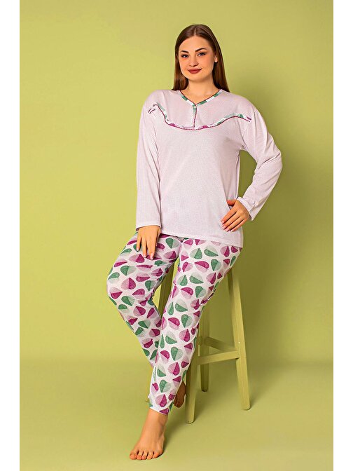 Nisanca 2 İplik Anne Pijama Takımı- Uzun Kol Anne Pijaması