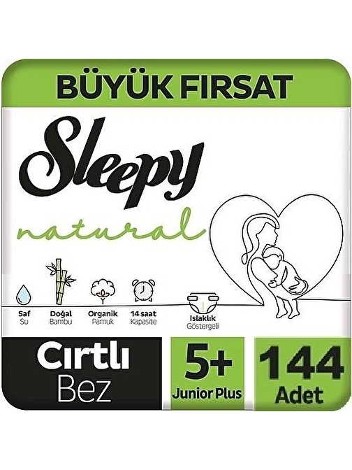 Sleepy 13 - 18 kg 5+ Numara Bebek Bezi 144 Adet