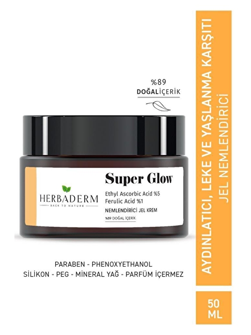 Herbaderm Super Glow Leke Oluşumuna Karşı Cilt Tonu Eşitleyici Nemlendirici Jel Krem 50 ml