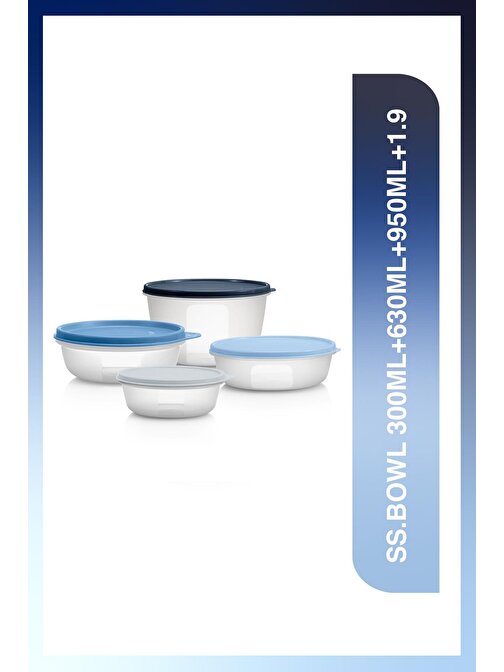 Tupperware Buzdolabı Saklama Kapları 300 Ml + 630 Ml + 950 Ml + 1.9 L - Set 2