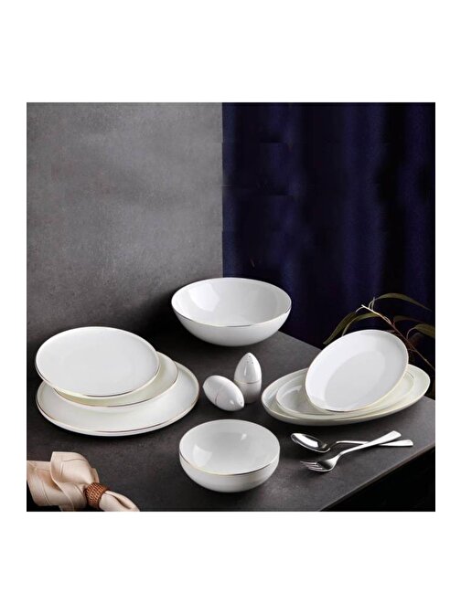 Bone China 54 Parça Platin Yemek Takımı