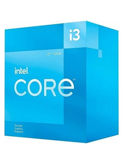 Intel i3-12100F 12 Çekrirdek 3.80 Ghz Turbo Hızı 12 MB Ön Bellek Lga1700 Soket Tipi İşlemci