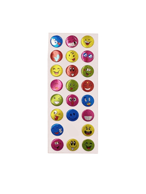 Sticker Kabartmalı Stiker Defter, Planlayıcı Etiket Renkli Emoji (cb356) 16x7 cm